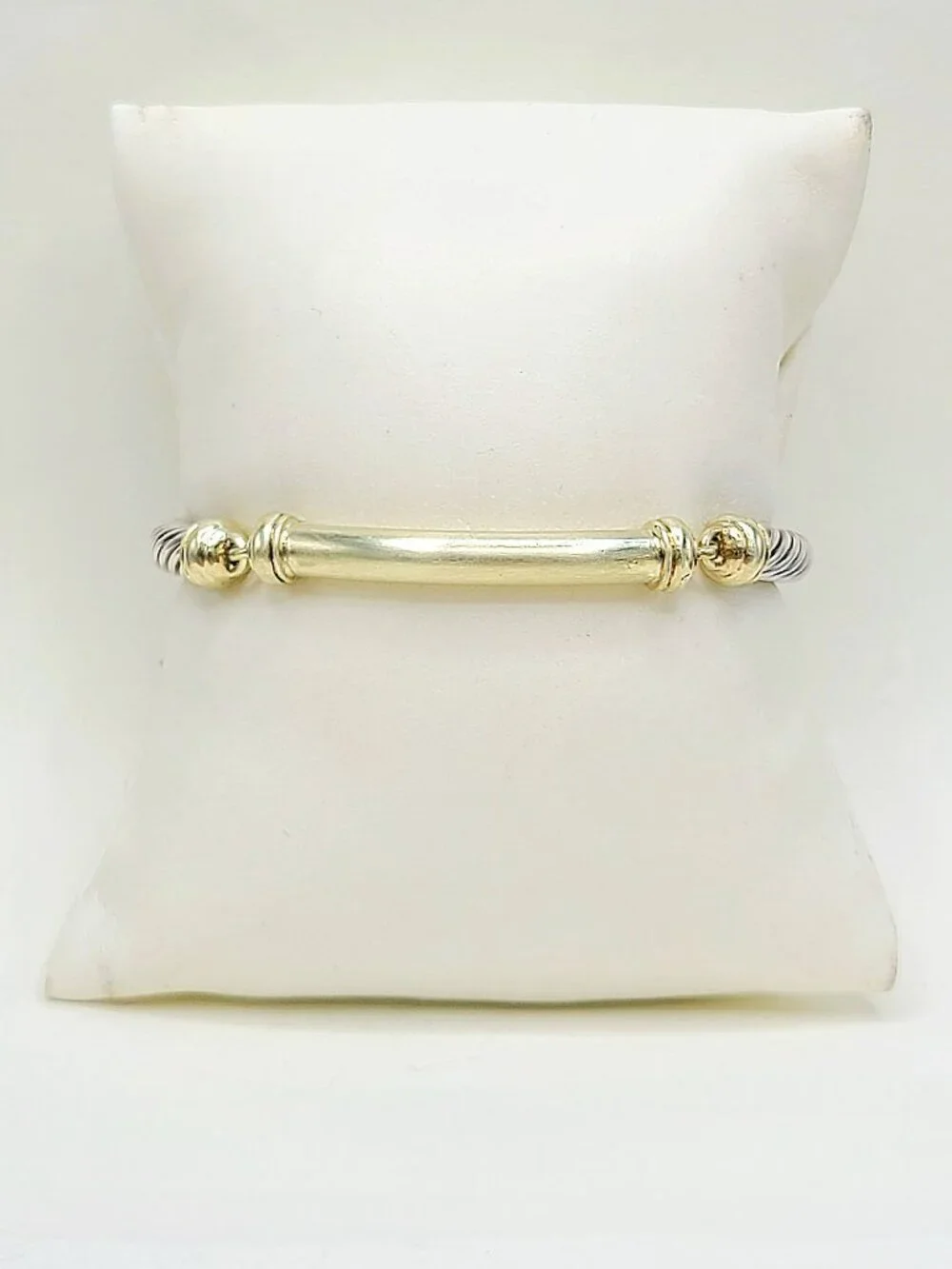 David Yurman Metro Station Gold Bar Cable Bracelet - 5mm - Size Small - RARE